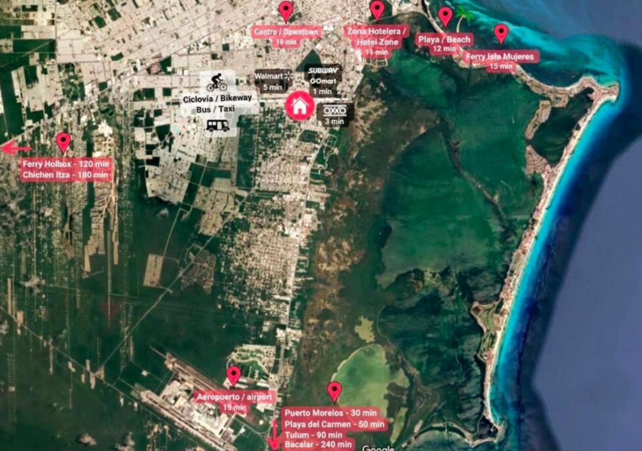 Casa Familiar En Condominio Privado Cerca De Playa Cancún Kültér fotó